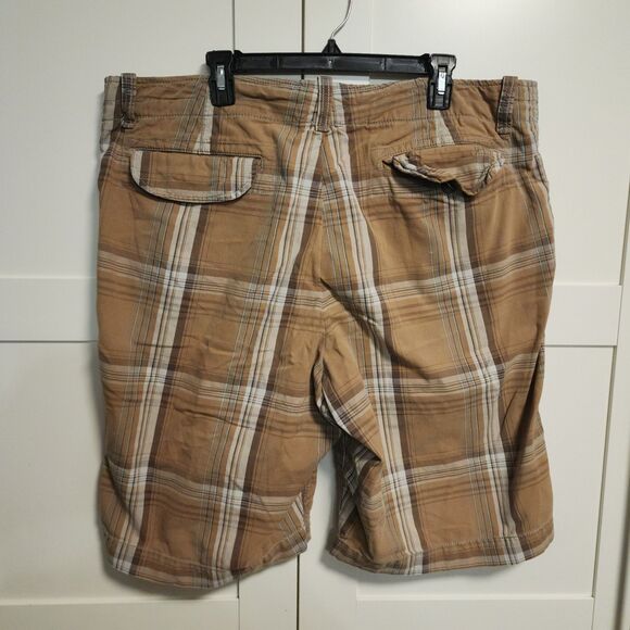 Gap Men's Khaki Shorts Multicolor Plaid Casual Cotton Flat Front Size 40W - Picture 7 of 7